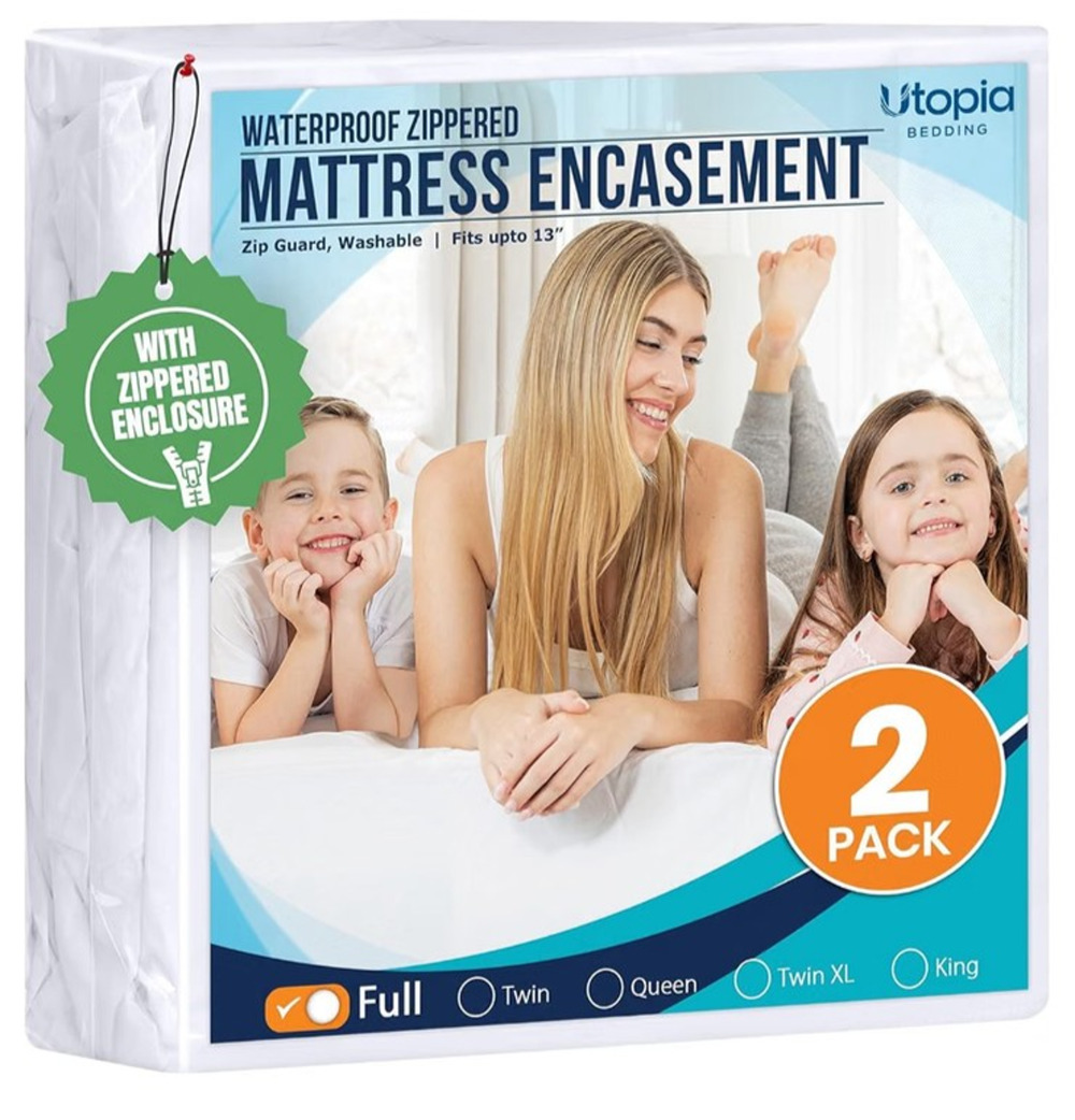 Utopia Bedding Full Zippered Mattress Encasement Waterproof Six-Sided Protector